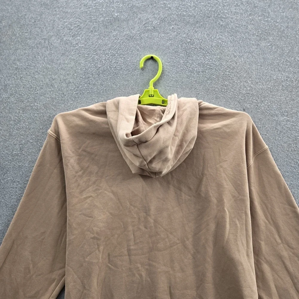 Jordan Men Hoodie L Tan Embroidered Flight MVP Fleece Jumpman Logo Pullover